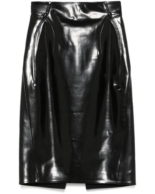 Mugler アニマルフリーレザー ミニスカート Black