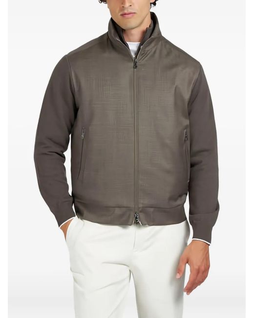 Paul & Shark Gray Panelled Zip-Up Cardigan for men