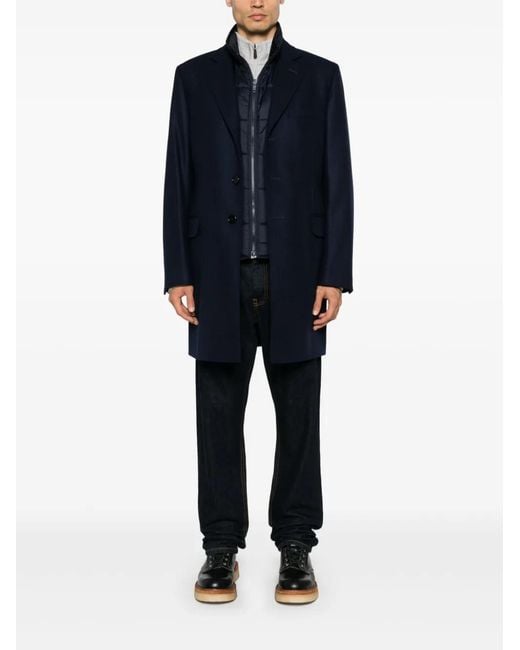 Fay Blue Layered Coat for men
