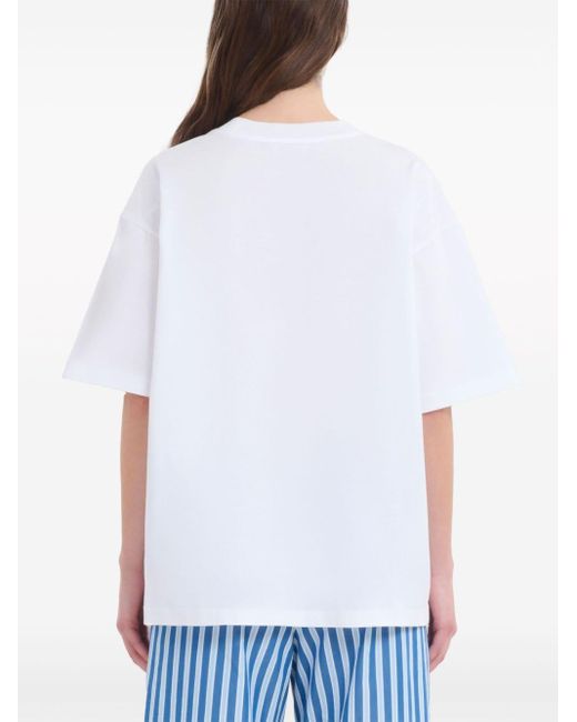 Marni White T-Shirt mit Logo-Print