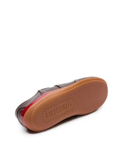 LILI CURIA Brown Zola Leather Sneakers