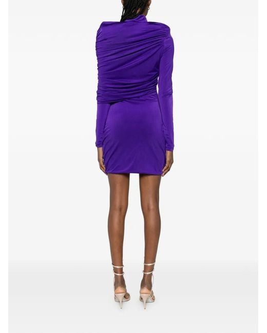 MITILIANE COUTURE Purple Draped Mini Dress