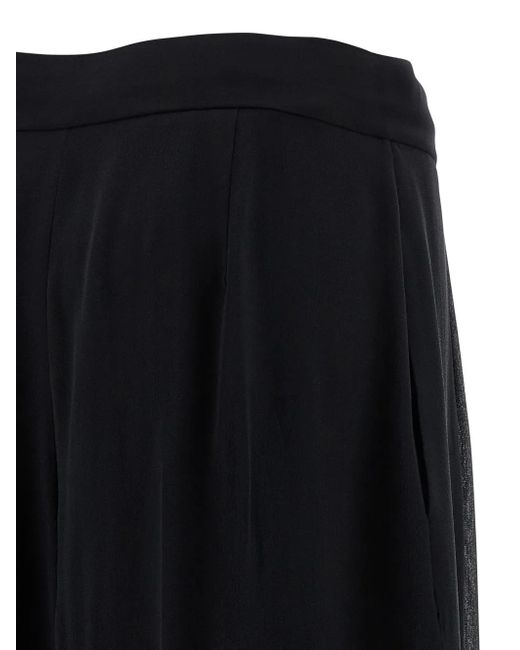 Alberta Ferretti Black Pleated-Front Palazzo Trousers
