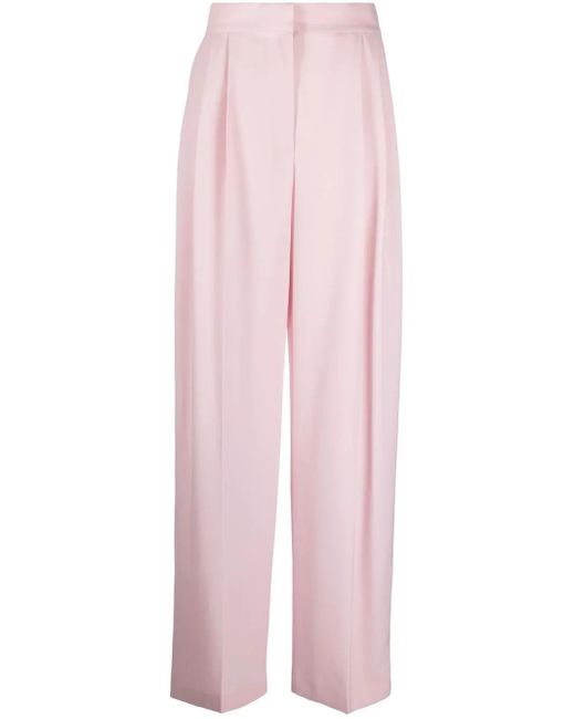 McQueen Pink Pleated High-waisted Trousers