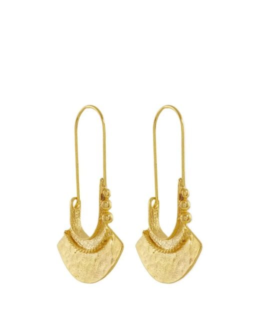Ottoman Hands Metallic Selma Hammered Drop Earrings