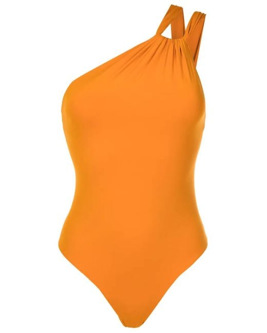 Clube Bossa Orange Draper One-Shoulder Swimsuit