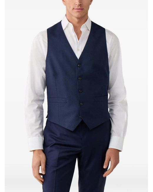 Hackett Blue V-Neck Waistcoat for men