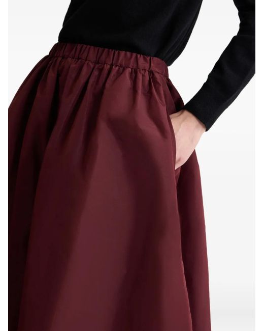 Patou Purple Asymmetrischer Faille-Midirock