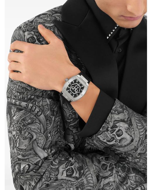 Philipp Plein Black Stainless Steel Watches The Hexagon Phantom for men
