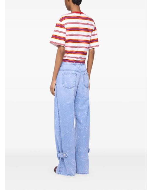 Rabanne Blue Washed-Effect Jeans