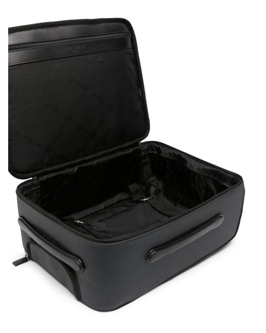 Corneliani Black Logo-plaque Leather Travel Suitcase for men