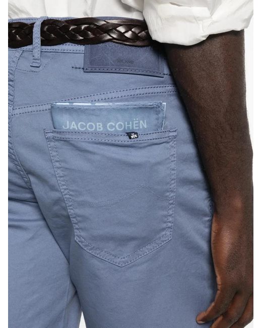 Jacob Cohen Blue Nicolas Logo-Patch Shorts for men