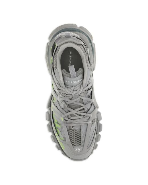 Balenciaga Gray Cutout Track Sneakers for men