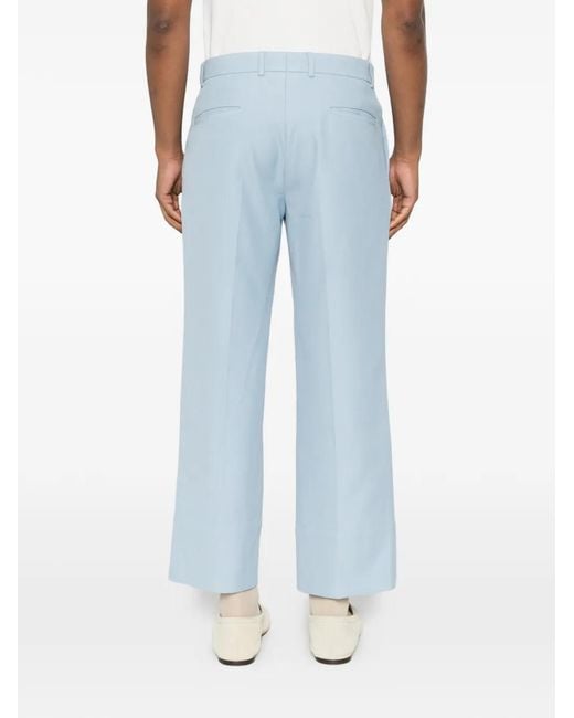 Sandro Blue Pantalon Ample À Design Plissé for men