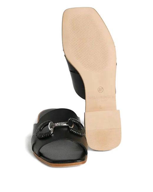 Karl Lagerfeld Black Leather Slides