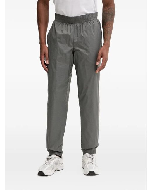 EA7 Gray Logo-Patch Track Pants for men