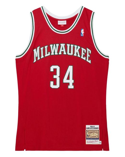 メンズ Mitchell & Ness Nba Milwaukee Bucks 2014 Giannis Antetokounmpo ジャージ Red