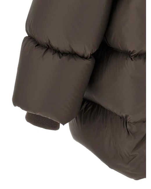 Rick Owens Brown Turtle Zip-Front Padded Coat for men