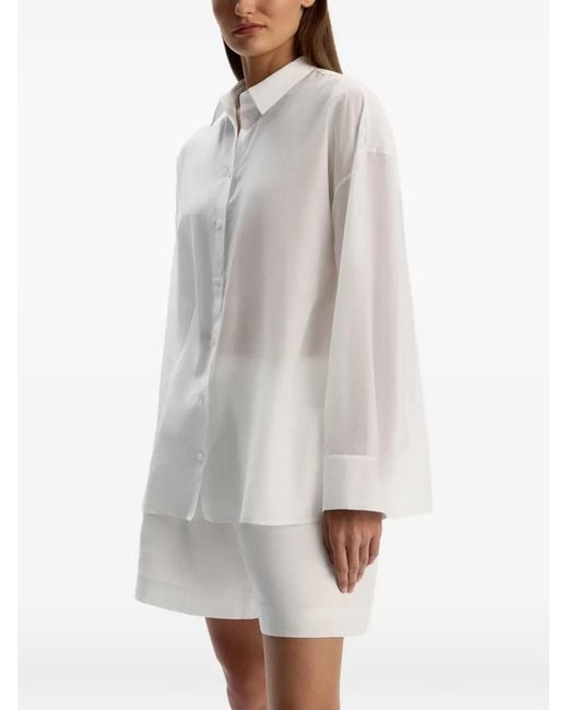 12 STOREEZ White Chemise À Manches Longues