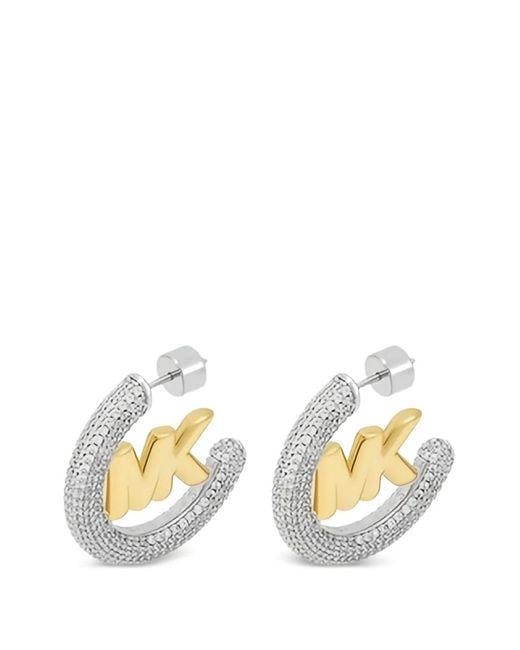 Michael Kors White Logo-Embellishment Earrings