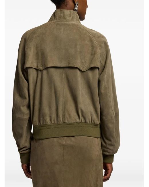 Ralph Lauren Green Perrie Suede Jacket
