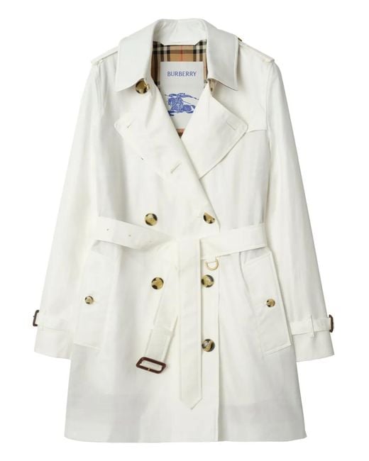 Burberry White Double-Breasted Trench Coat