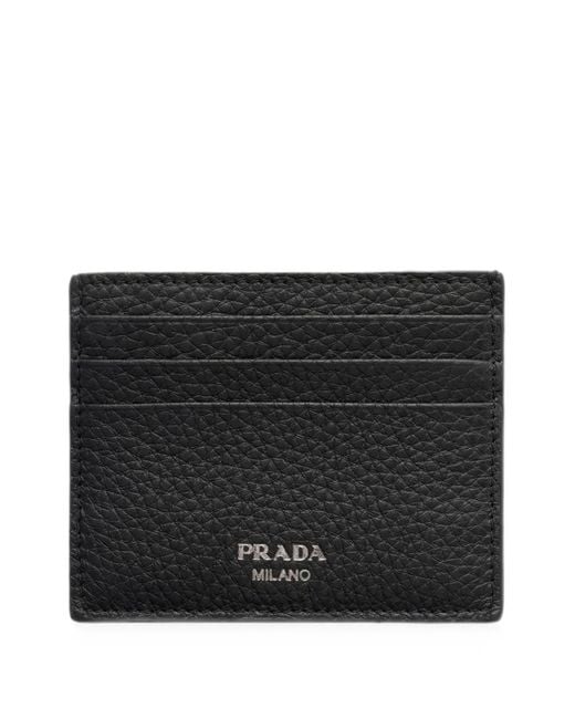 Prada Black Leather Card Holder for men