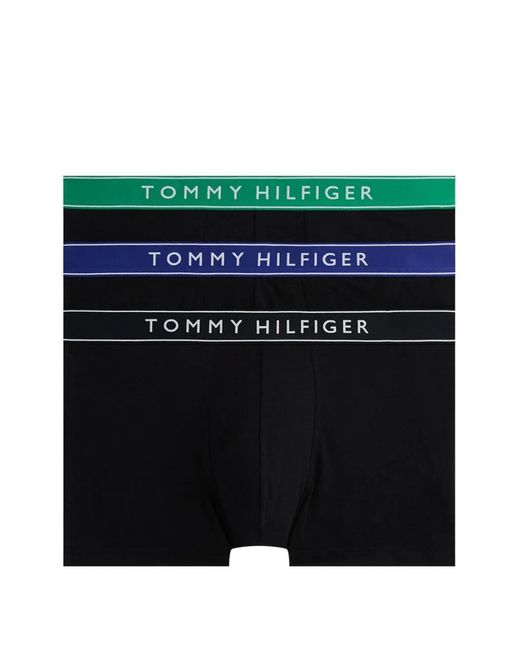Tommy Hilfiger Black Logo-Waistband Boxers (Pack Of Three) for men