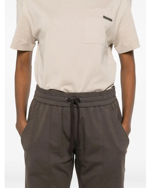 Brunello Cucinelli Gray Drawstring Trousers