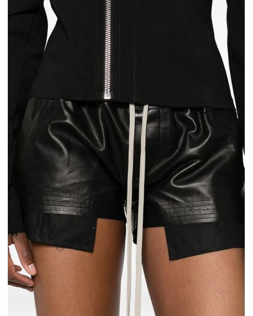 Rick Owens Leren Shorts in het Black