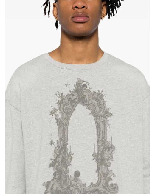 Who Decides War Gray Graphic Print Sweater for men