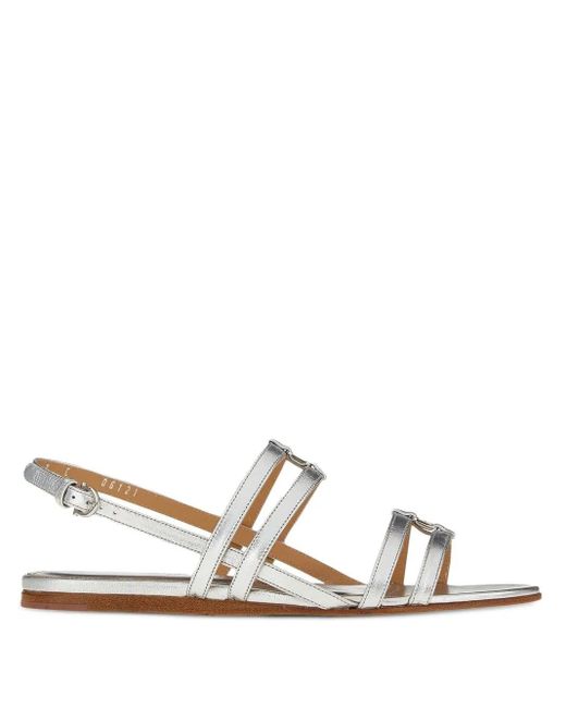 Ferragamo ヴァラリボン レザーサンダル White