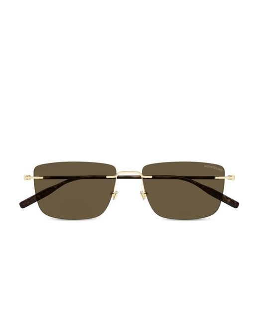 Montblanc Metallic Rectangle Sunglasses for men