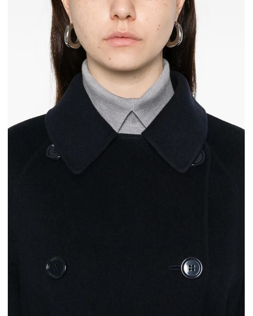 Max Mara Black Louise Double-Breasted Coat