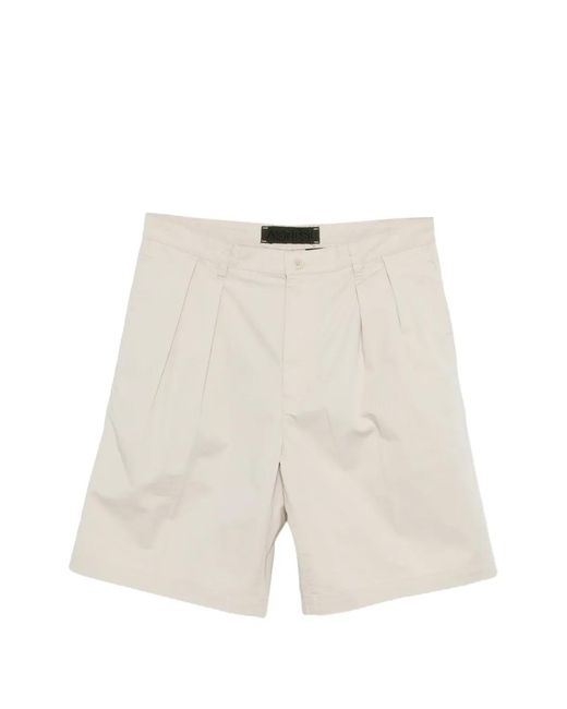 Bermudas De Algodón Con Pliegues Aspesi de hombre de color White