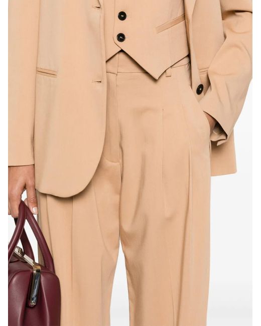 Forte_forte Natural Dart-Detailed Tapered Trousers