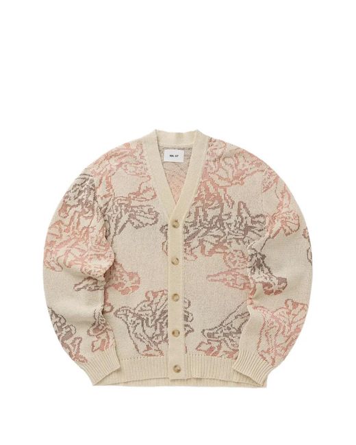 NN07 Natural Viggo Intarsia-Knit Cardigan for men