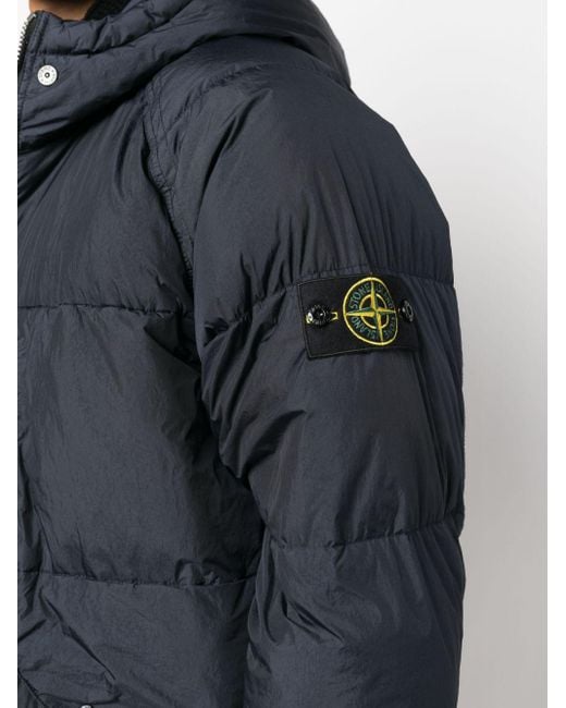 Stone Island Blue 40723 Garment Dyed Crinkle Reps Recycled Nylon Down for men