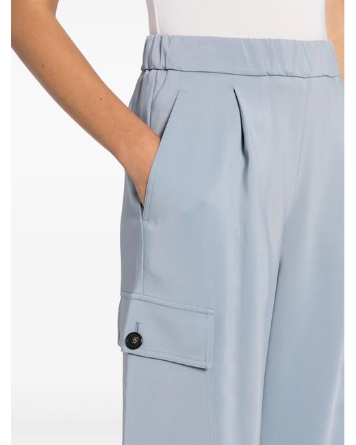 Lorena Antoniazzi Blue Cargo Wide-Leg Trousers