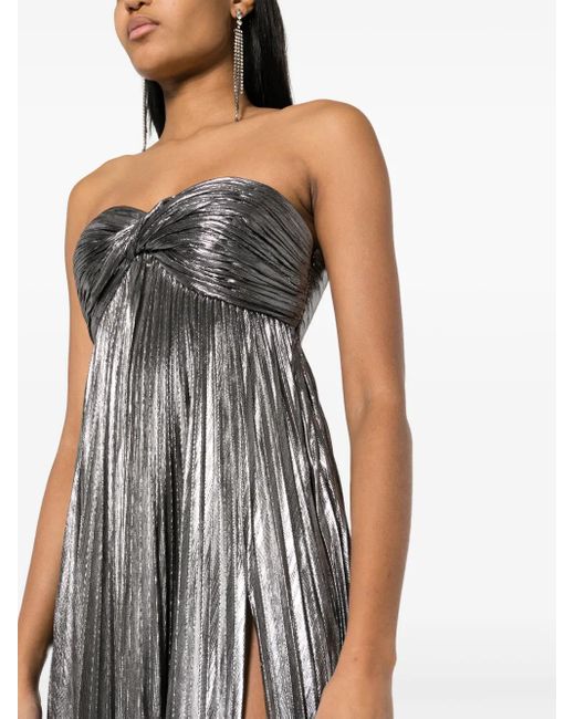Abito Lungo Zoa Plissettato di retroféte in Metallic