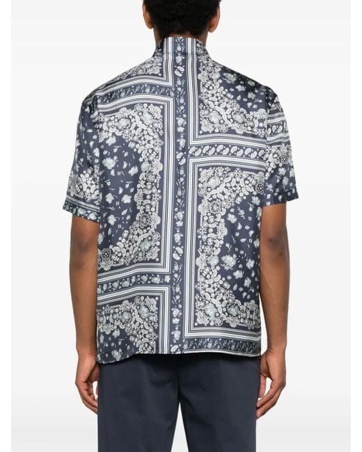 Fendi Blue Ff Linen Shirt for men