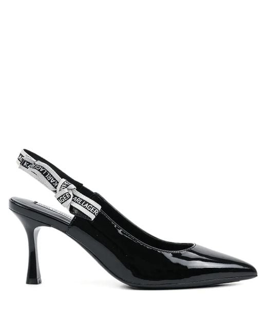 Karl Lagerfeld Black Sienna Slingback Pumps