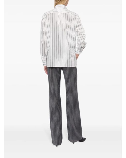 Alberta Ferretti Gray Mid-Rise Tailored Trousers