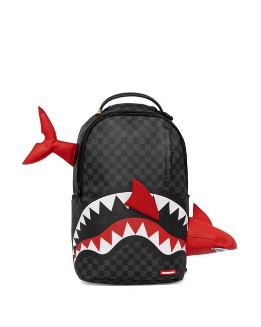 Sprayground Red Shark-Embellishment Backpack