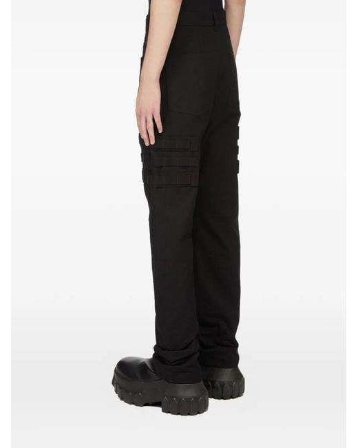 Rick Owens Black Geth Belted Cargo Trousers for men