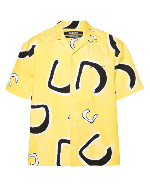 Jacquemus Bedrucktes Hemd Jean aus Baumwolle in Yellow für Herren