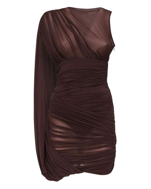 Magda Butrym ワンショルダー ミニドレス Brown