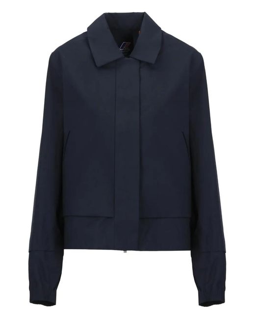 K-Way Blue Isarty Cotton Zip-Front Jacket