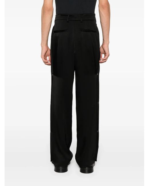 Amiri Black Logo-Plaque Straight-Leg Trousers for men