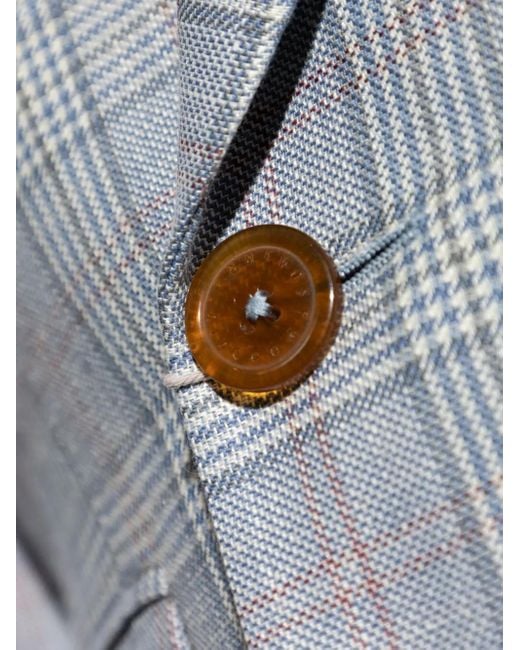 Vivienne Westwood Blue Checked Design Jacket With Peaked Lapels for men